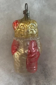 Seltener antiker DEUTSCHER GLASBÄR im CLOWNANZUG Weihnachtsschmuck 3 Zoll - Bild 1 von 9