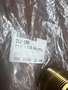 2-1/2” x 2-1/2” (Close) Red Brass Nipple NEW - Picture 1 of 5
