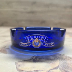 Cenicero de vidrio vintage Peroni Nastro Azzurro - azul - retro hombre cueva coleccionable - Imagen 1 de 7