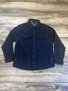 Vince Double-Knit Cotton Blend Piqué Shirt Jacket Men’s Size M Coastal Blue/Gray - Picture 1 of 10