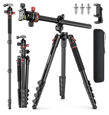 68" Horizontal Overhead Tripod Camera Ball Head Macro, Detachable Monopod - Image 1 of 4