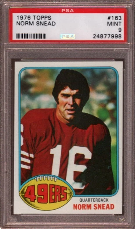 1976 TOPPS # 163 NORM SNEAD "LOW POP" SAN FRANCISCO 49ERS "RARE" PSA 9 MINT - Image 1 of 1