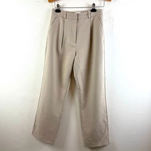 Abercrombie & Fitch Sloane Low Rise Tailored Linen-Blend Pant Beige Size 27/ 4S - Picture 1 of 15