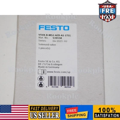 US FREE TAX New FESTO VSVA-B-M52-AZD-A1-1T1L 539158 Solenoid Valve Module 145PSI - Image 1 of 4