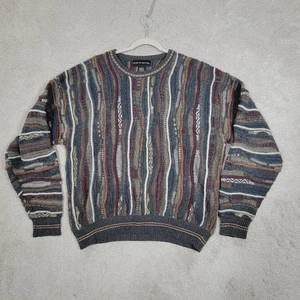 Vintage Croft & Barrow Coogi Style Sweater Mens L Multicolor 3d Knit Cosby 90s - Picture 1 of 7