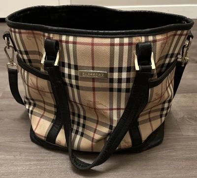 Authentic Burberry Nova Check Shoulder Tote Bag Crossbody 2 Way Purse Travel - Image 1 of 4