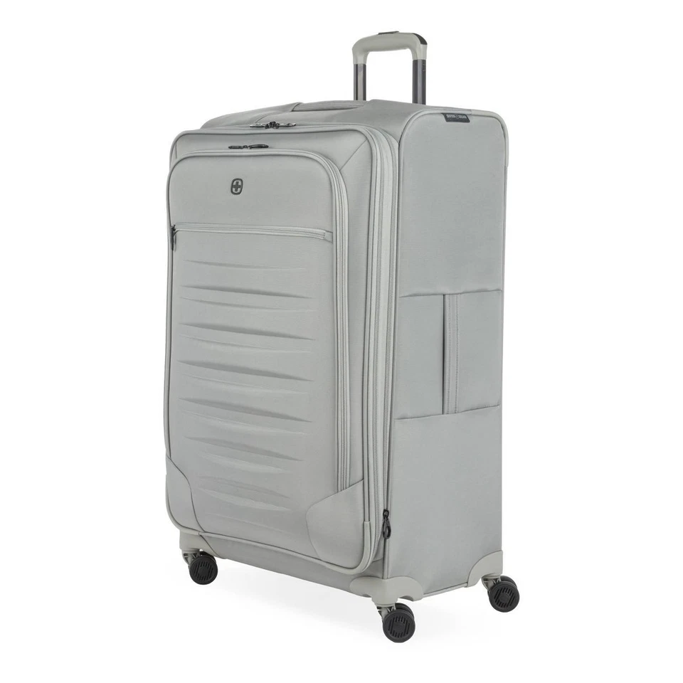 SWISS GEAR CHECKLITE SOFTSIDE CHECKED SUITCASE TEAR-RESISTANT 8 WHEELS - GRAY - Image 1 of 4