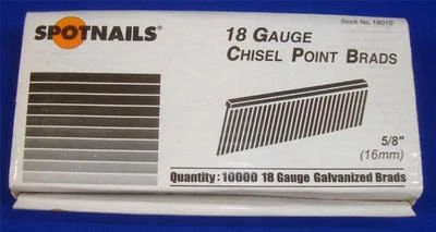 Тормоза с острием долота SpotNails #18010 5/8 дюйма 18 калибр оцинкованные - Изображение 1 из 4