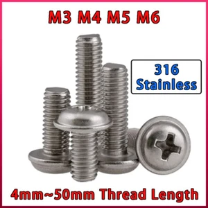 Flanschschrauben Kreuzschlitzschrauben Marinequalität Edelstahl metrisch M3 M4 M5 M6 - Bild 1 von 44
