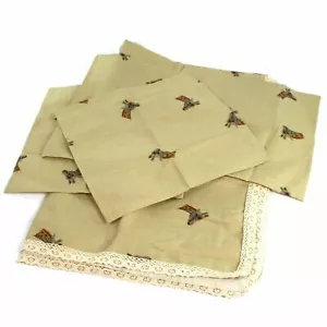 Rectangular Tablecloth 180x140cm + 4 Cloth Napkins Black Ginger Giraffe Animal - Picture 1 of 5