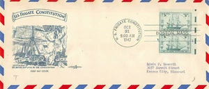 951 3c U.S. Frigate Constitution Pent Arts Cachet on #10 Air Mail cover [102595] - Picture 1 of 1