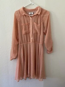 DV Dolce Vita Womens Dress Sz M Pink Above Knee long sleeve - Picture 1 of 5