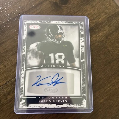 2022 SAGE Artistry - Autographs #A-KG2 Kalon Gervin (AU, RC) Michigan State  - Image 1 of 2