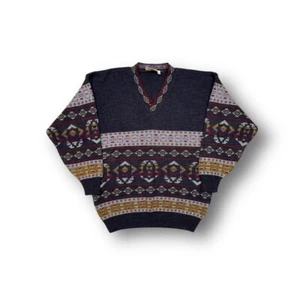 West Lake Casuals Multicoloured Marl Knit Aztec Patterned Sweater Size M - Picture 1 of 6