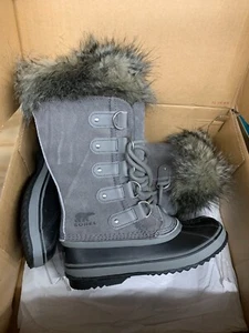 Sorel Joan Of Arctic Waterproof Suede Winter Snow Boot Womens 6 Quarry Dark Grey - Picture 1 of 5