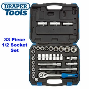 Draper 16363 1/2 pollici Sq Dr MM/AF Set prese combinate 33 pezzi - Foto 1 di 2