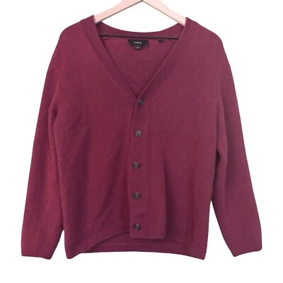 Hombre Vince Borgoña Rojo 100% Cachemira Cárdigan Suéter Talla Grande Foto 1 de 4