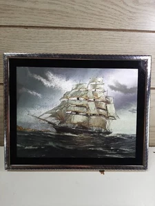 New Manifestations Sailing Pirate Ship Gold Foil Art - Picture 1 of 6