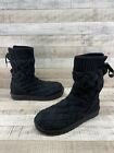 Ugg Isla Black Knit Suede Slip On Booties Ankle Boots Womens Sz 7