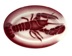 Jackson China USA Restaurant Ware  Red 13.5" Oval Lobster Serving Dinner Plate - Picture 1 of 11