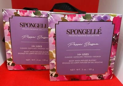 2 X Spongelle PEPPER BLOSSOM Buffer Flower Wash Sponge 3 Oz each New In Box