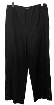 Pantalón Palazzo Talbots 12 Negro 100% Lino Cintura Alta 34 x 31 5 Foto 1 de 4