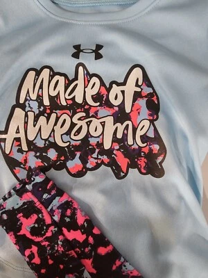 Niñas Niños Jóvenes UNDER ARMOUR Manga Larga Camisa Pantalón Conjunto Talla 4 Azul Impresionante Foto 1 de 2