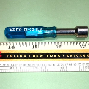 Mini destornillador de tuerca VACO XceLite TS-12 3/8 pulgadas LOGOTIPO DE GRAN TAMAÑO ACETATO AZUL EE. UU. - Imagen 1 de 6