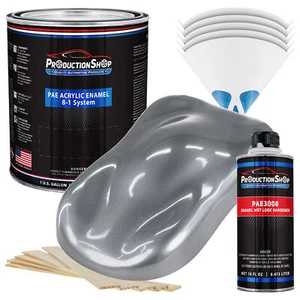 ProductionShop High Gloss Charcoal Metallic Acrylic Enamel Gallon Kit Auto Paint - Picture 1 of 1