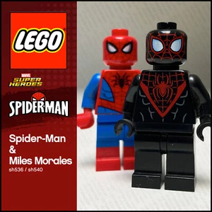 ORIGINAL LEGO Marvel Minifigur 2 x Spider-Man (Miles Morales) sh540 sh536 76113 - Bild 1 von 5