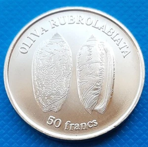 Wallis et Futuna 50 Francs 2011 UNC Muschel Muschel Oliva Rubrolabiata - Bild 1 von 2