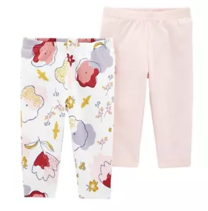 Set of 2 Baby Girl Infant Little Planet Organic by Carter's Cotton Pants NEWBORN - Picture 1 of 4