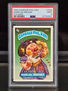 Tarjeta comercial Garbage Pail Kids 1986 tercera serie Babbling Brooke #120a PSA 9 como nueva - Imagen 1 de 6