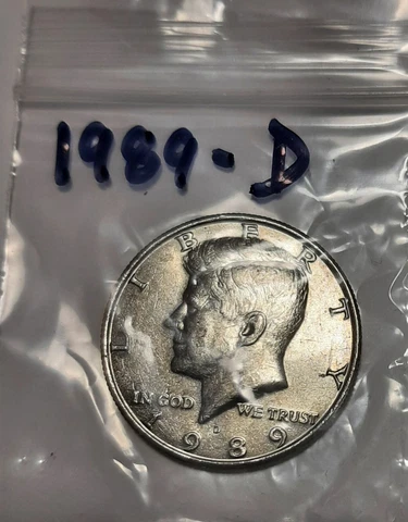 1989-D Kennedy Half Dollar, Circulated but NICE ! Cover