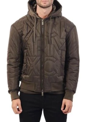 NWT ARMANI EXCHANGE OLIVE JACKET WITH RECYCLED NYLON ALLOVERLOGO 6DZB11 ZN4XZ XL - Image 1 of 4