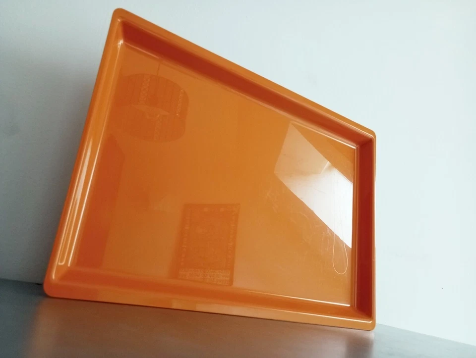 Hans Theo Baumann Bauhaus Luftansa 1ª clase naranja bandeja de servicio 1967 RRR Foto 1 de 4