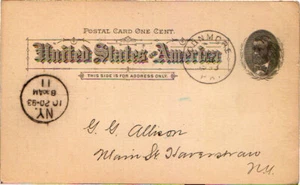 Tarjeta postal Pennsylvania Dunmore 1893 asesino al corcho 1878-1902. - Imagen 1 de 1