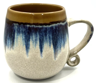 Taza de café Meritage de gran tamaño color azul tostado arena ombre 20 oz vidrio reactivo gres Foto 1 de 4