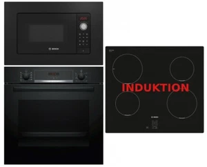 Bosch Juego de ahorro empotrado - Horno autosuficiente con telescopio + microondas empotrado + placa de cocina - Imagen 1 de 11