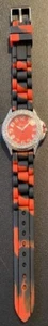 Jewelry Geneva Black & Red Silicone Band Womens Watch Stainless Backing Crystals - Picture 1 of 1