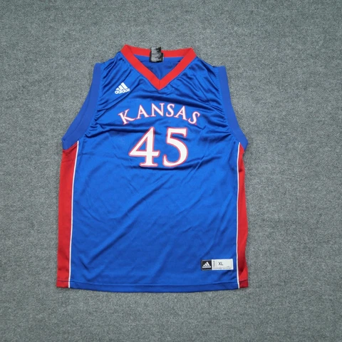 University Of Kansas Jersey Youth XL Blue Adidas Ku Jayhawks College Basketball Cover