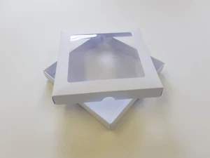 7x7 White Greeting Card Boxes, With Aperture Lid, Gift Free Delivery. Choose Qty - Picture 1 of 1