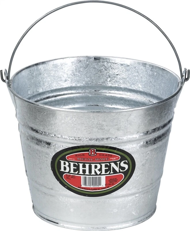 NUEVO LOTE DE (6) CUBOS CUBO DE AGUA BEHRENS 1208 METAL GALVANIZADO 8 QT BAÑERA 6231377 Foto 1 de 1