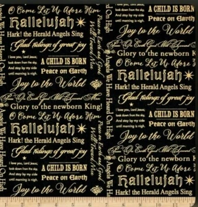 1 Yard Of "Angel Song" 100% Cotton Fabric Religious Christmas Peace, Hallelujah - Picture 1 of 1