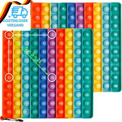 Pop on It 2 in 1 MEINRAUM Poppit XXL Fidget It Toys 100 Zahlen Push Bubble Pop S