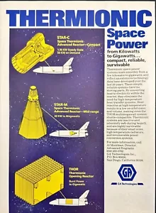 GA Technologies Thermionic Reactor Space Shuttle Vintage Magazine Ad 1986 - Bild 1 von 6