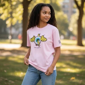 Camiseta ROKU Studio Flying Eyeball World Tour Rosa Mediana No Mires atrás Gráfico - Imagen 1 de 14