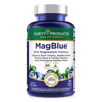 MagBlue de Purity Products - Bisglicinato de Magnesio Amortiguado y Más - 90 Comprimidos Foto 1 de 4