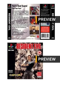 Resident Evil -- PlayStation PS1 Repuesto Incrustación Fundas Delanteras Traseras - Imagen 1 de 3