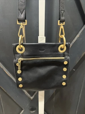 Hammitt Tony Small Black Leather w/Gold Crossbody Purse Bag - EUC - Image 1 of 4